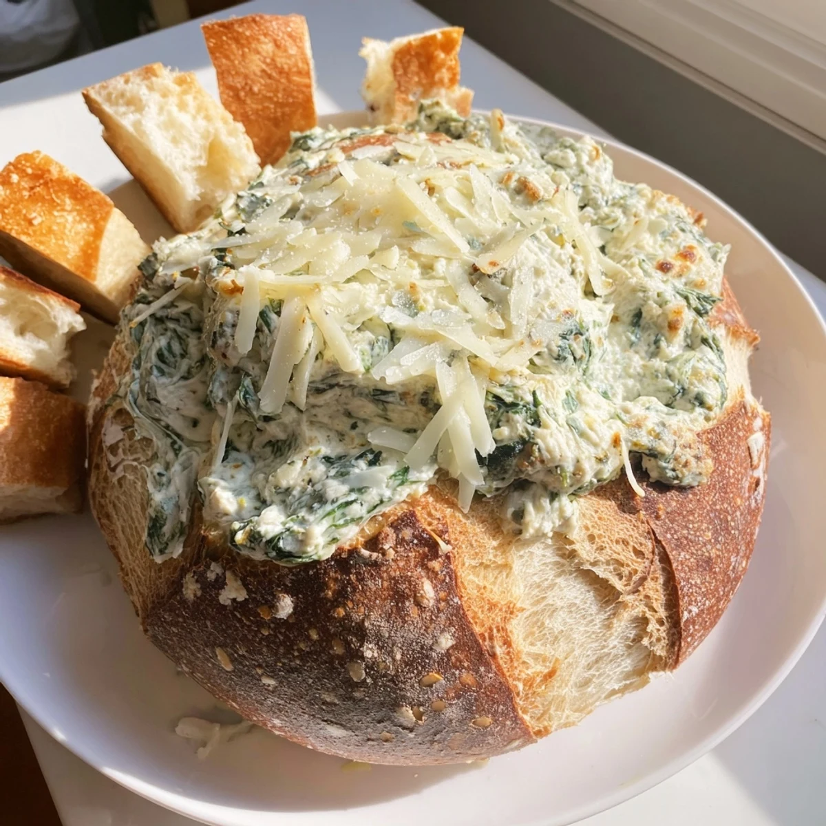 Creamy Spinach with Sourdough