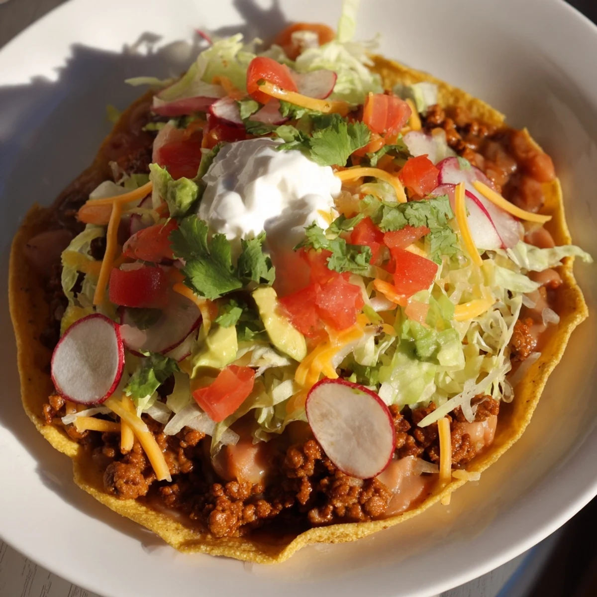 Beef Tostadas Refried Beans