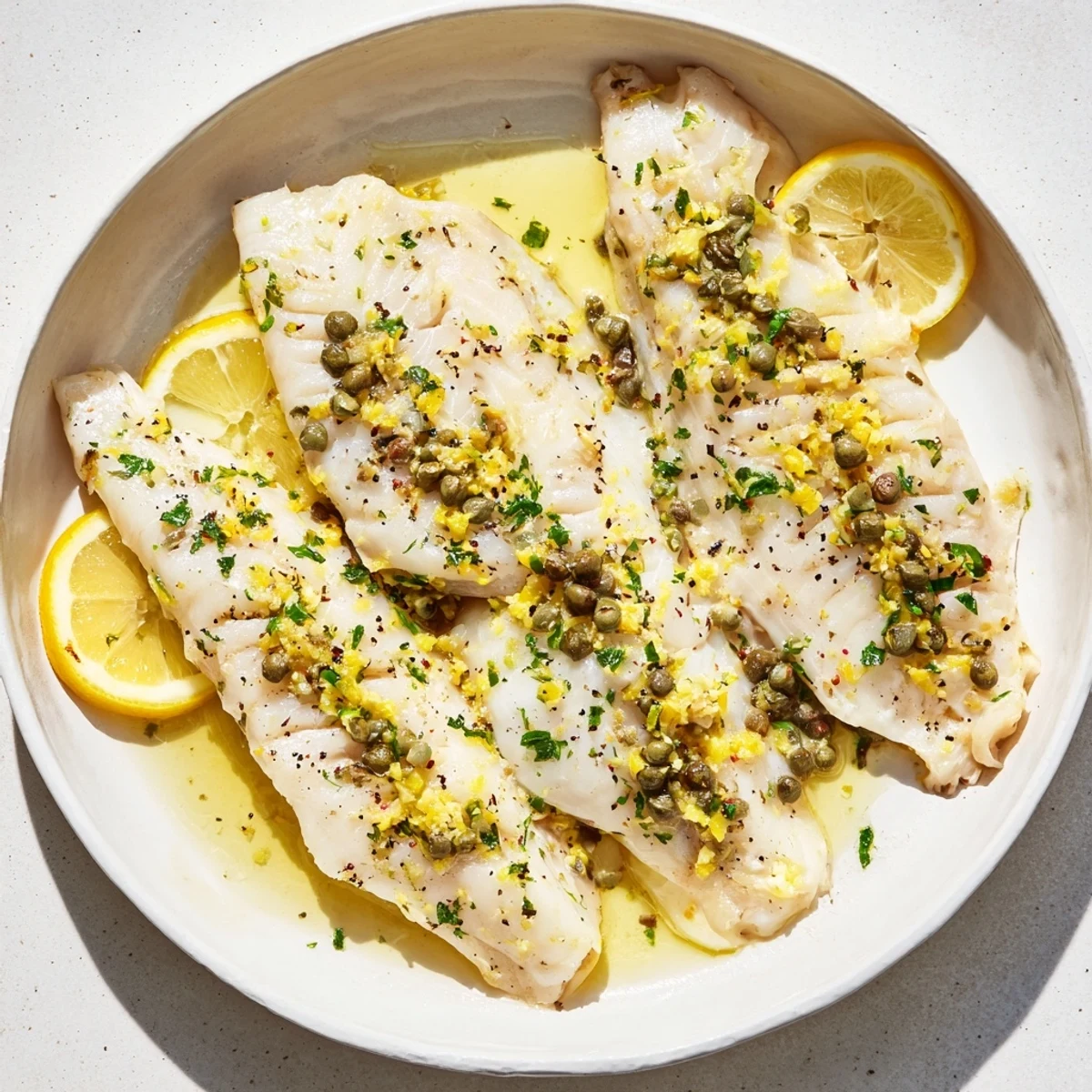 Baked Haddock Lemon Capers
