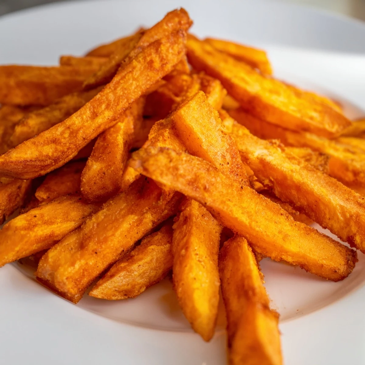 Perfectly golden Crispy Air Fryer Sweet Potato Fries spiced with smoked paprika and ready to dip.