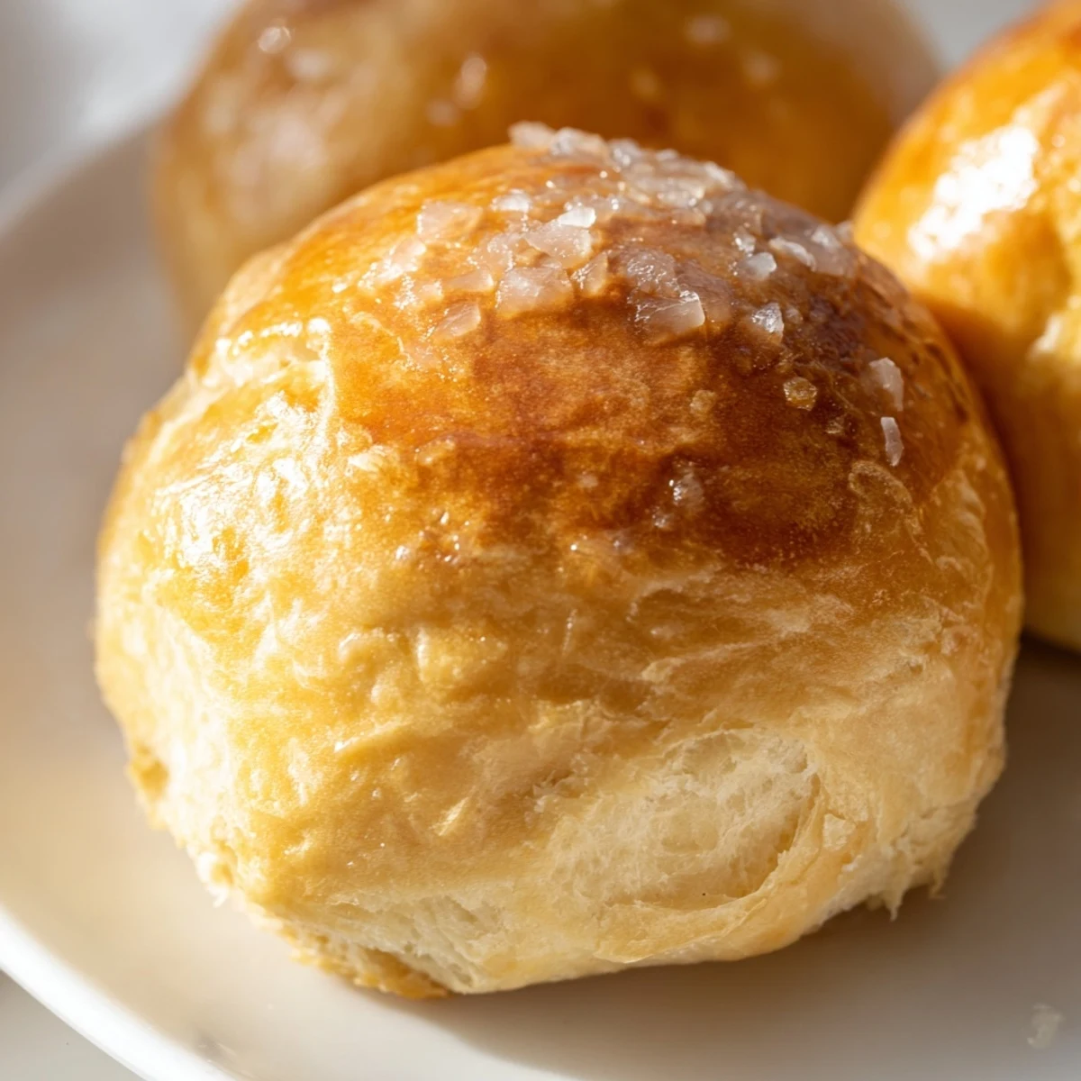 Oven-fresh Savory Roll with Butter, fluffy and split open to reveal a soft, airy interior, ready for melting butter.