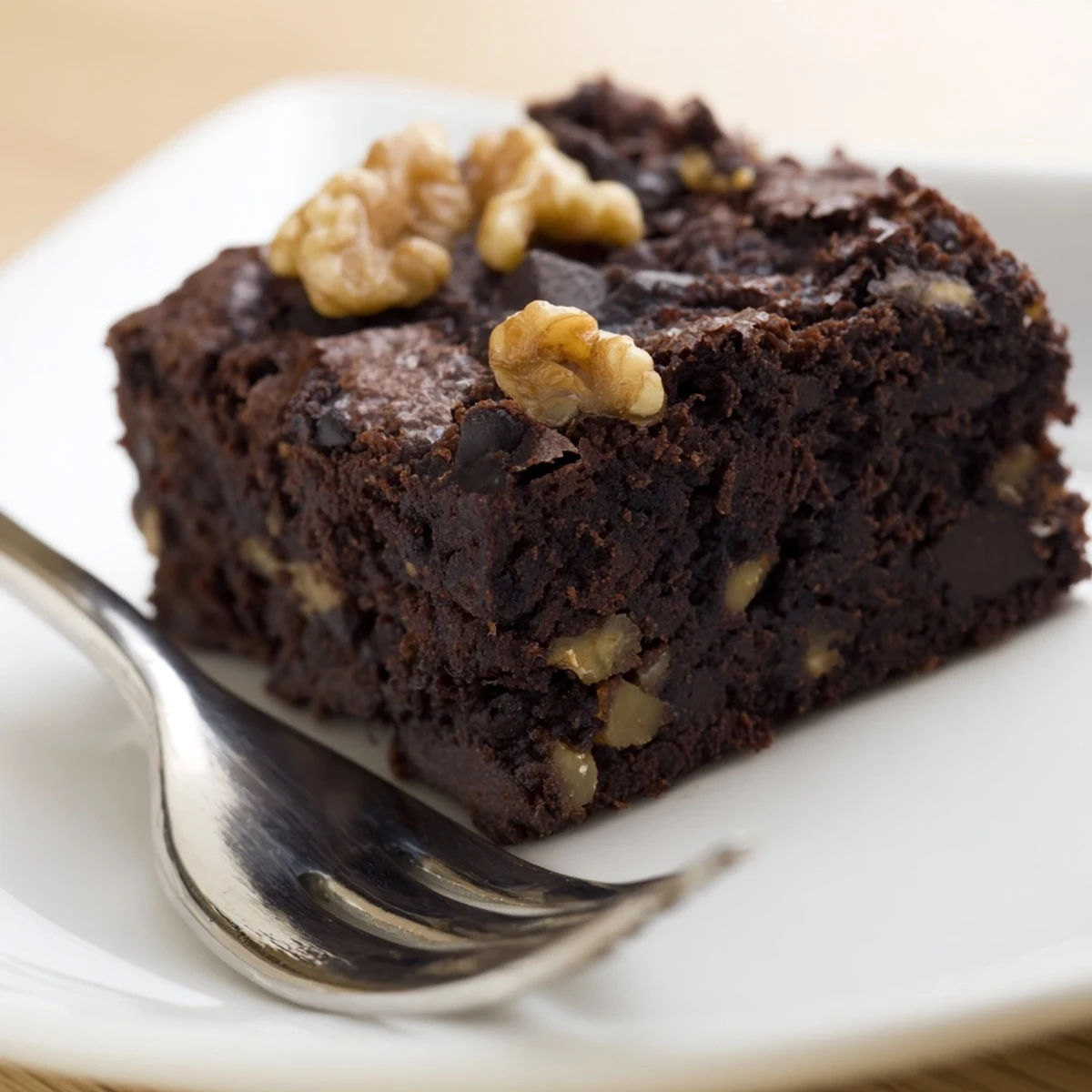 Golden chopped walnuts are sprinkled over Chocolate Brownies with Walnuts before baking, adding texture to this classic American dessert.