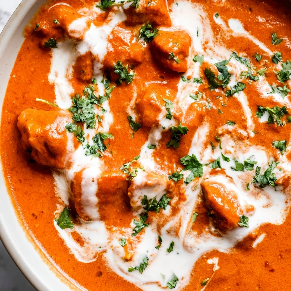 Golden Slow Cooker Chicken Tikka Masala ladled over steamed rice, sprinkled with fresh cilantro, ready for a family dinner.