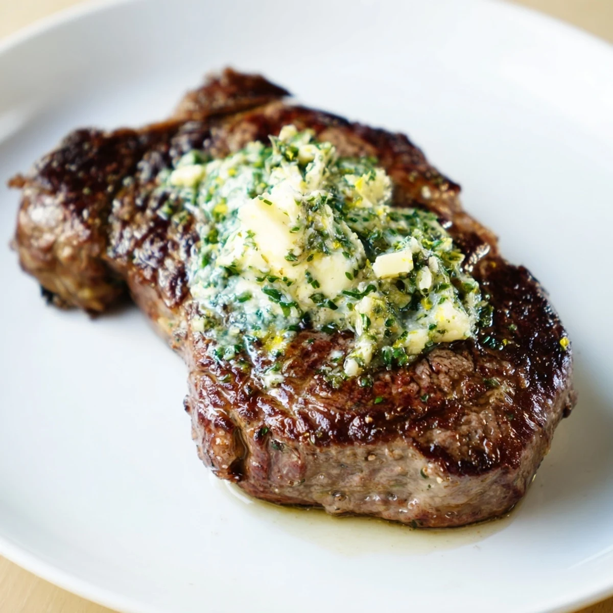 Sliced Romantic Filet Mignon revealing a juicy pink center, drizzled with herb butter sauce.