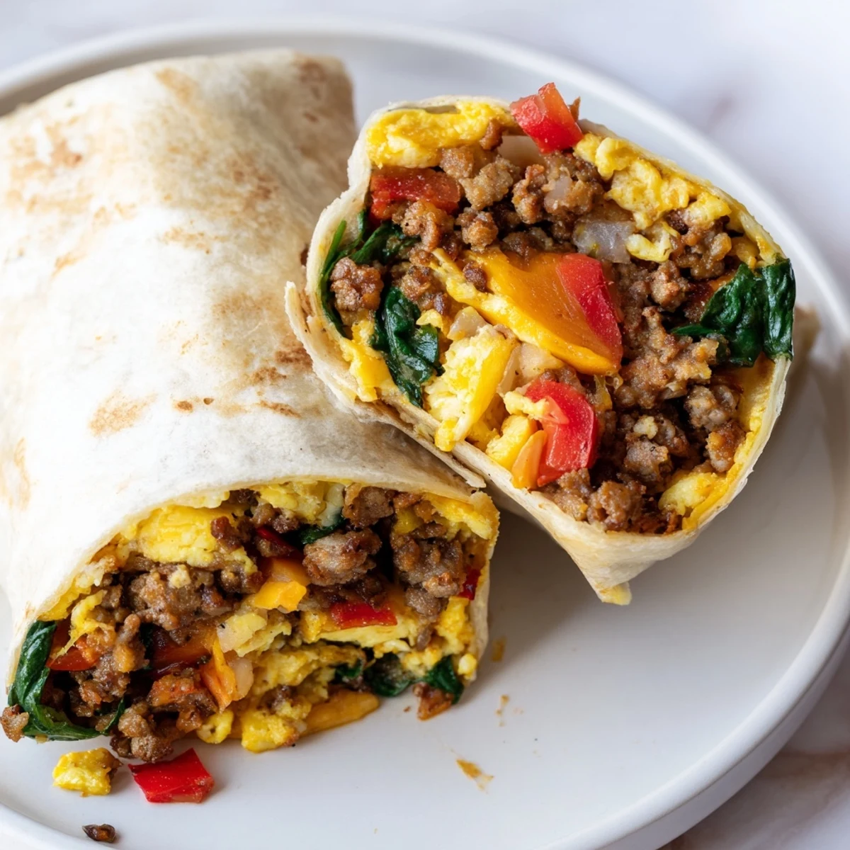Golden-brown Make-Ahead Breakfast Burritos wrapped in foil, ready to be frozen for busy mornings.