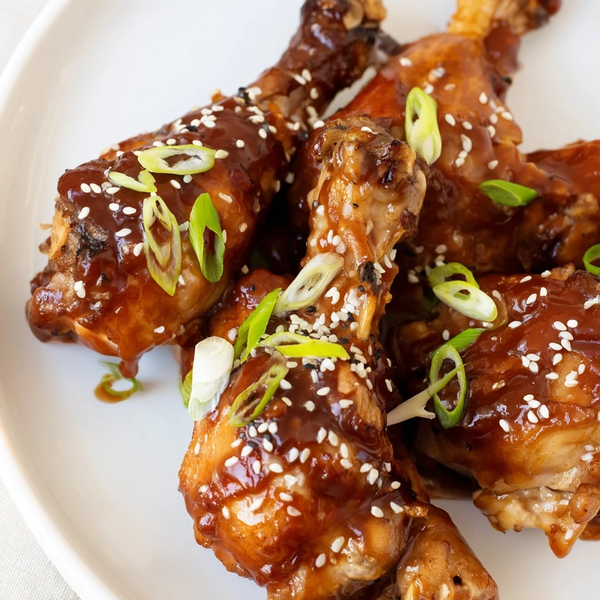 Tender juicy Slow Cooker Asian Glazed Chicken Drum brushed with thickened hoisin honey glaze and served over steamed white rice for dinner