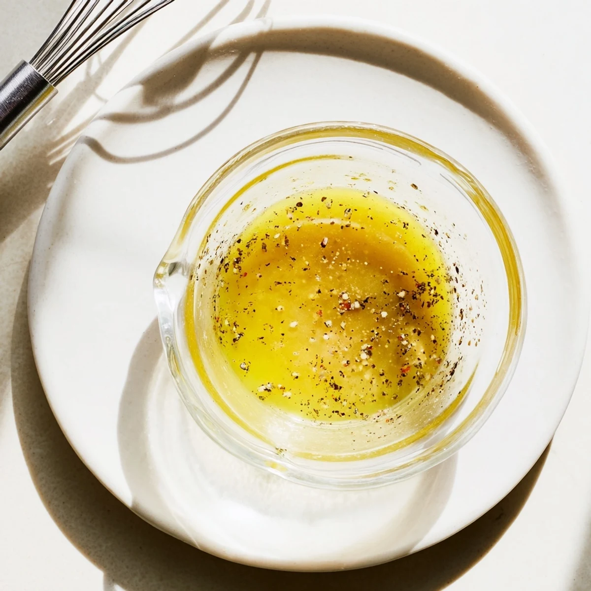 Tangy honey lemon vinaigrette served alongside crisp salad vegetables and grilled chicken skewers