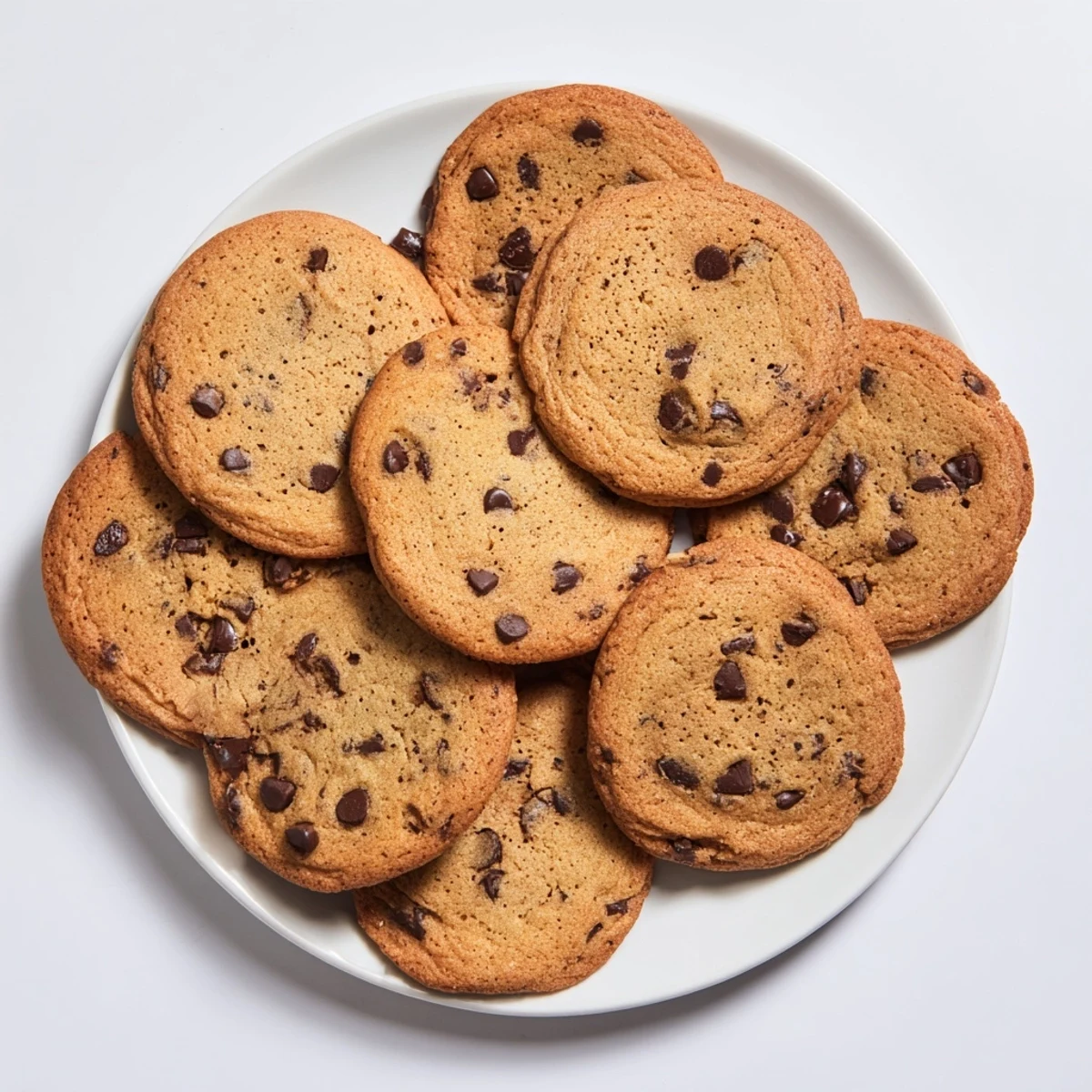 Freshly baked Vietnamese cinnamon chocolate chip cookies stacked high with chocolate chunks visible throughout