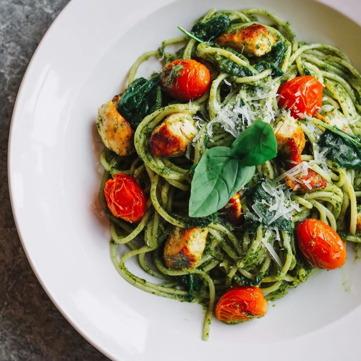 Light Pesto Pasta With Chicken