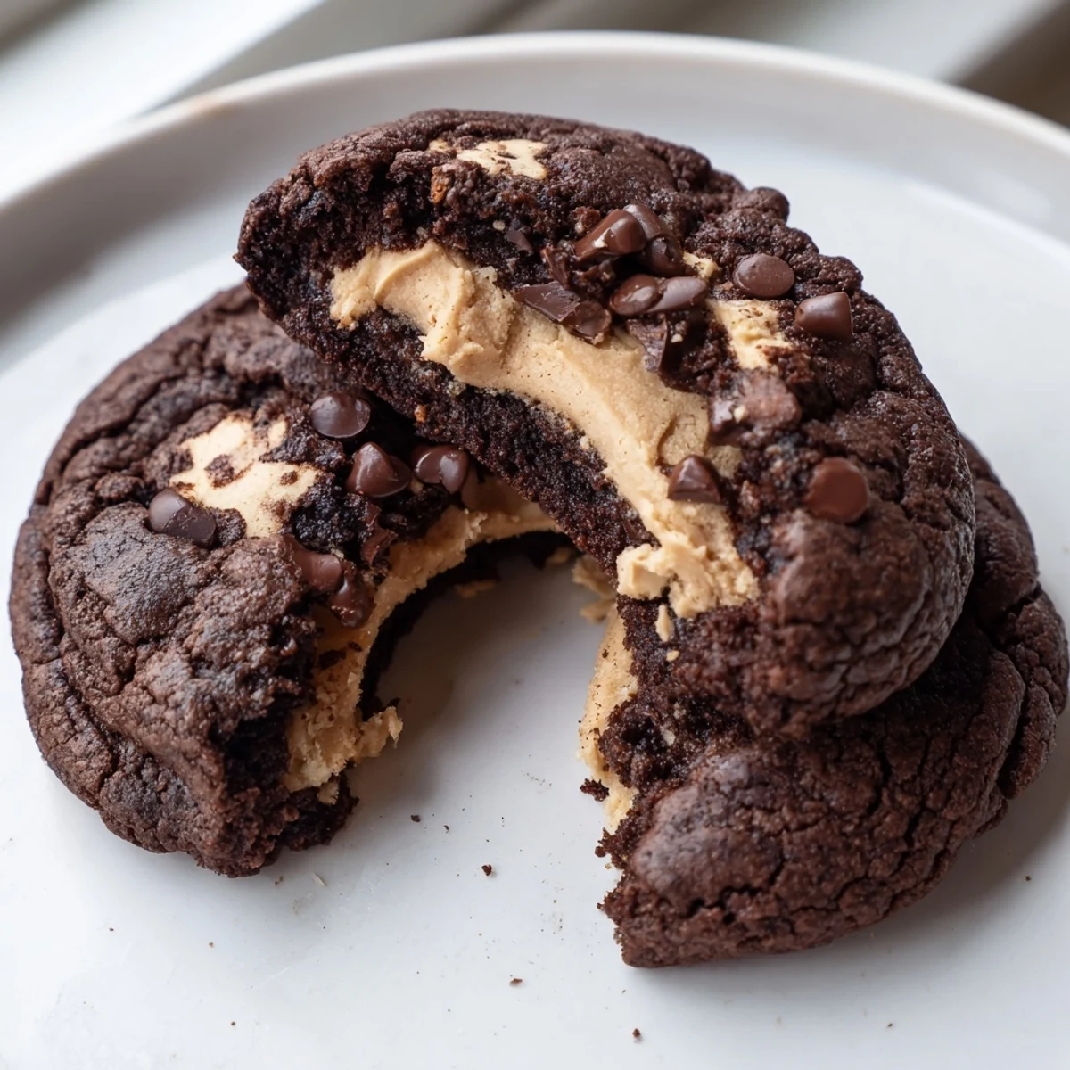 Fudgy Brownie Cookies Stuffed Cookie Dough
