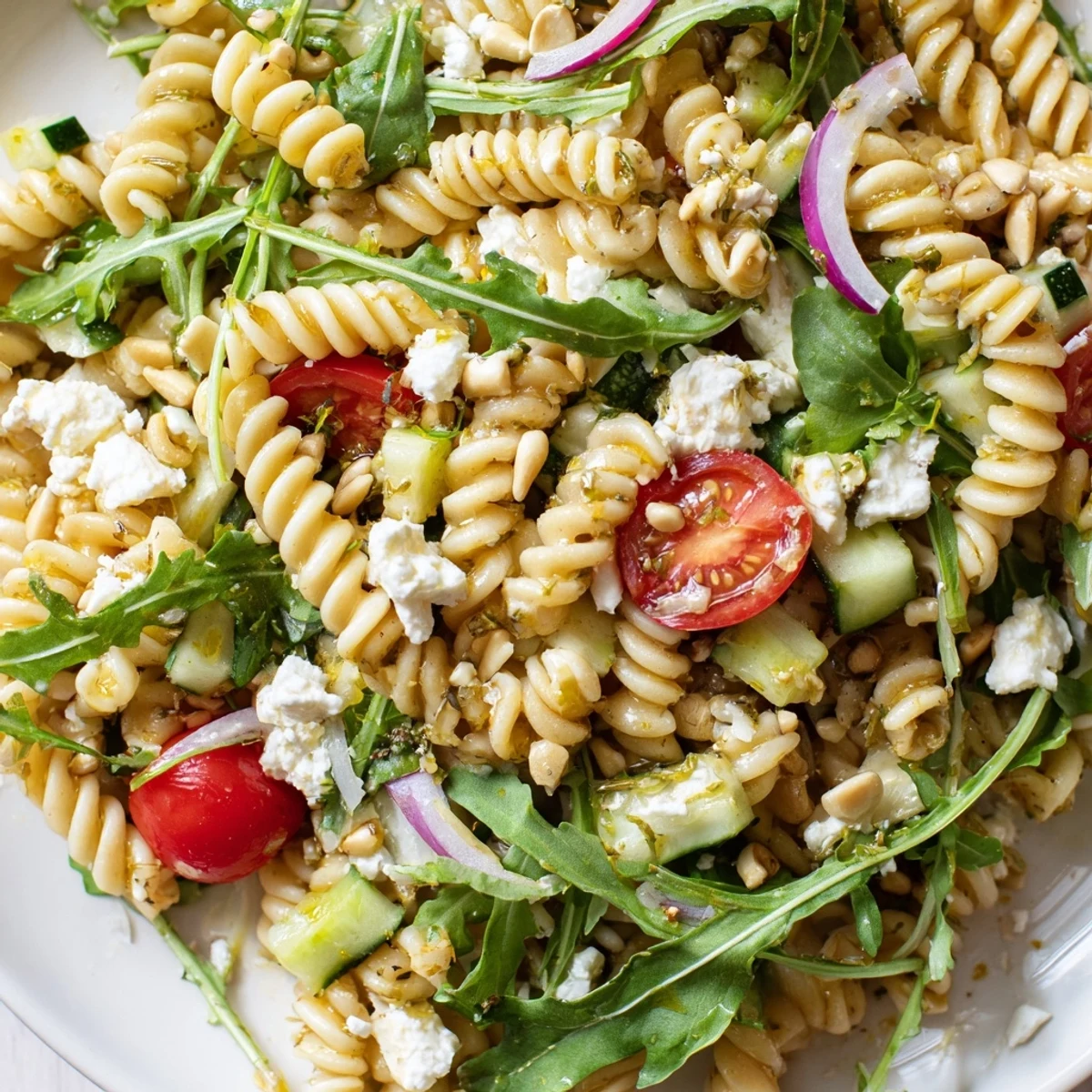 Quick Lemon Arugula Pasta Salad