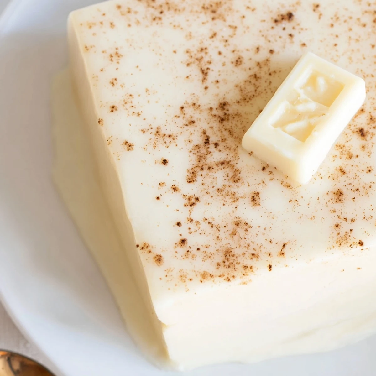 Decadent Eggnog Fudge flavored with nutmeg and vanilla, perfect holiday gift