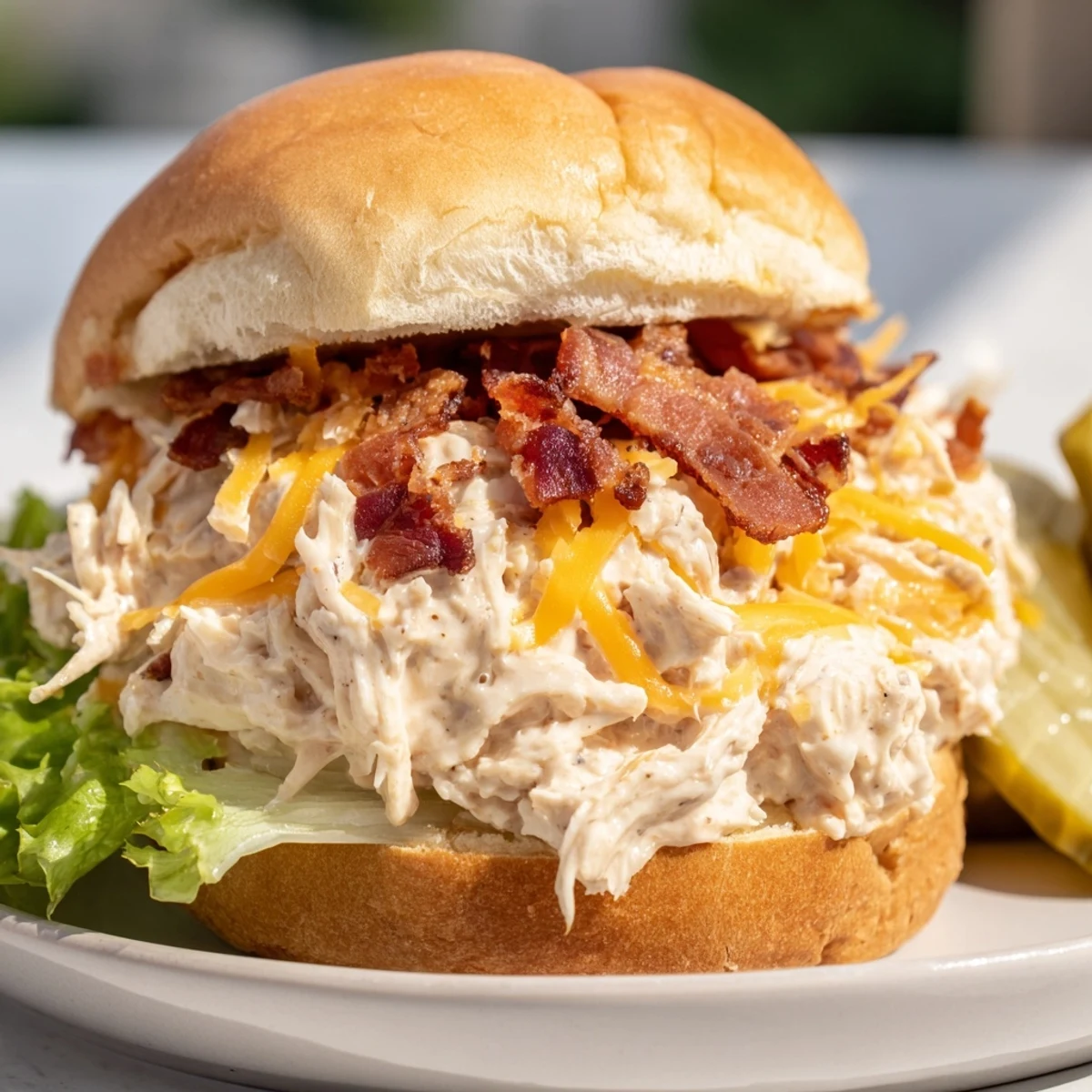 Warm Crack Chicken Sandwiches oozing cheddar, ranch-scented chicken, served with iced tea