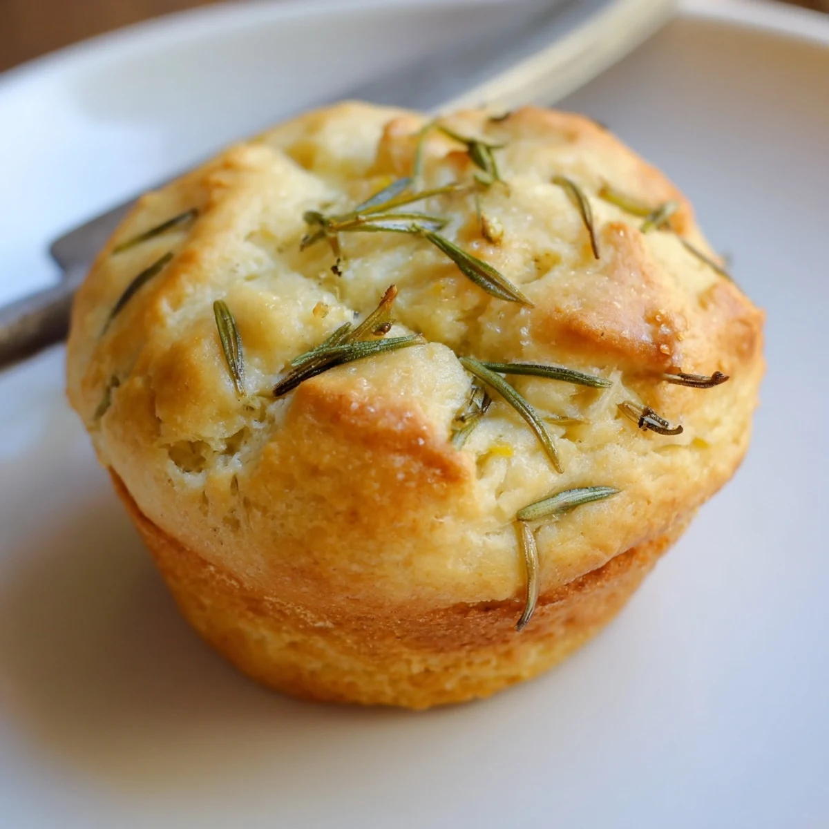Garlic Rosemary Focaccia Muffins cooling in tin, brushed with fragrant olive oil