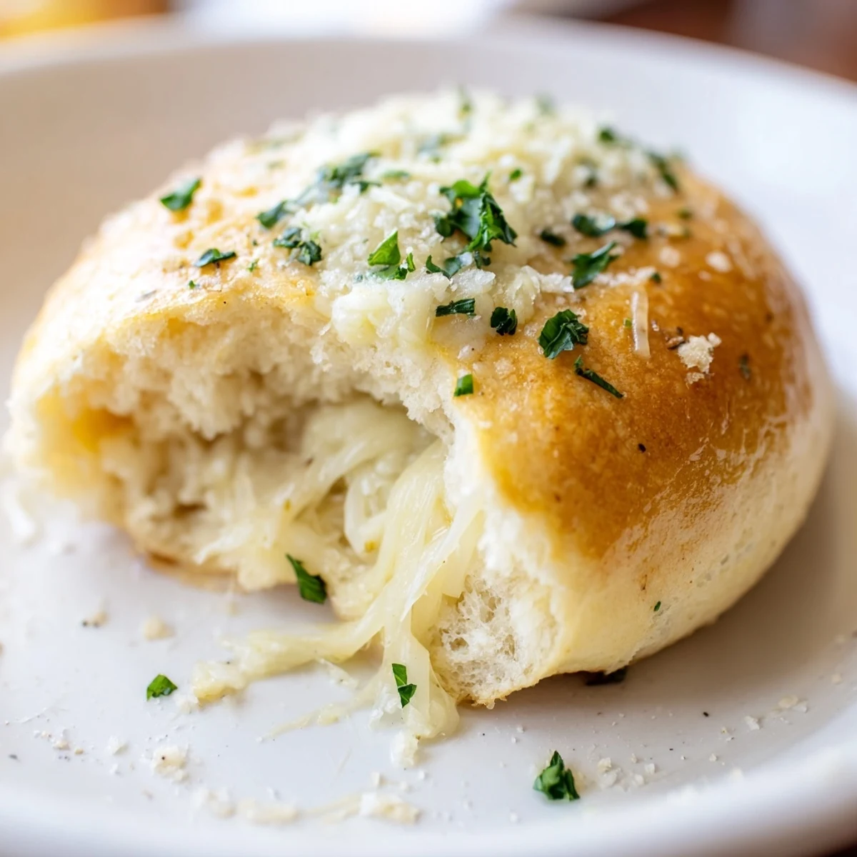 Buttery Cheese Garlic Rolls steaming, golden crust and oozy mozzarella center
