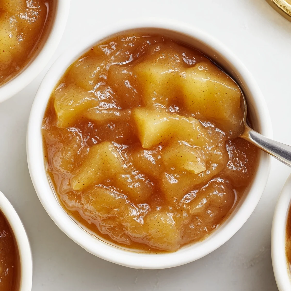 Homemade Fall Caramel Apple Jam cooling in jars, spiced aroma rising