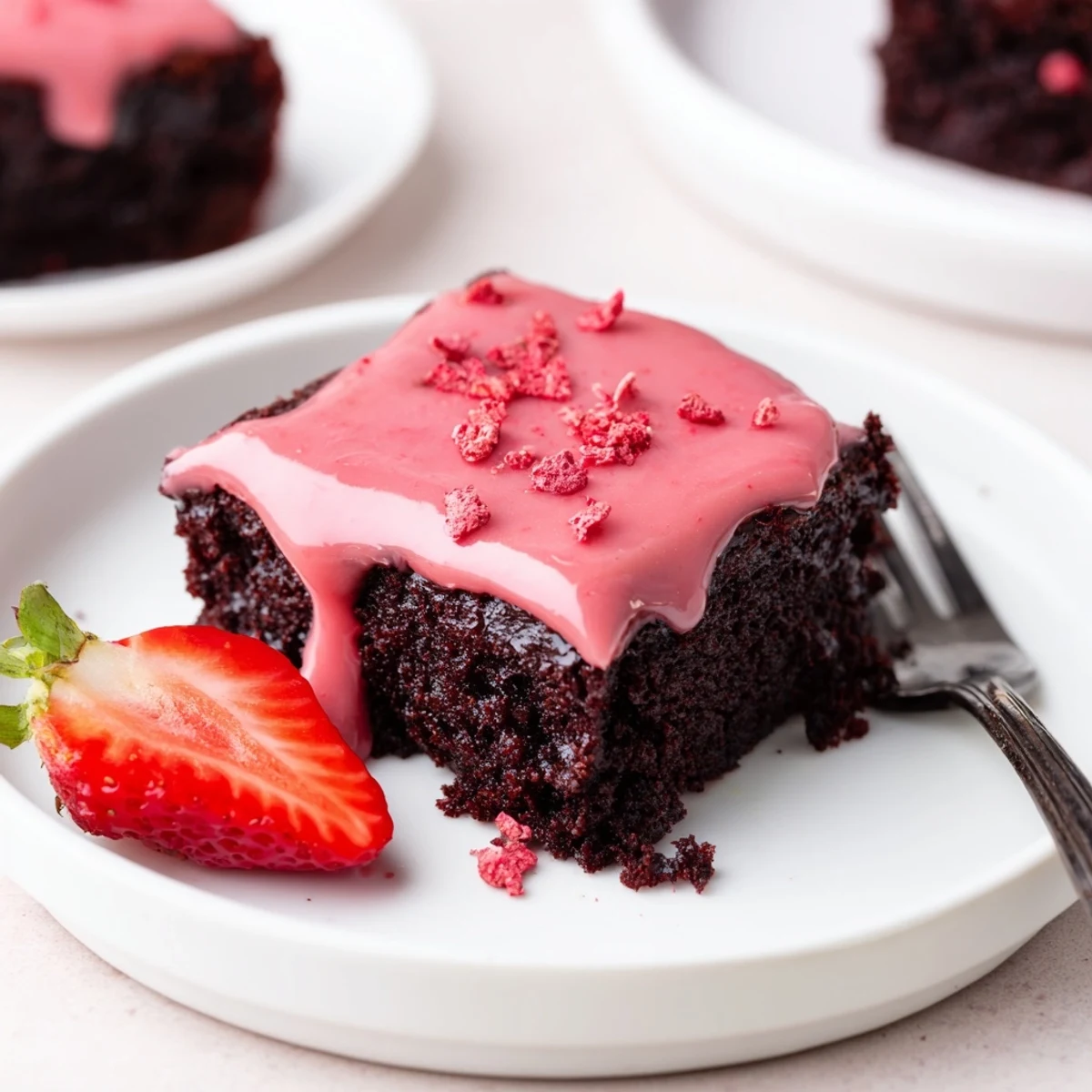 Strawberry Brownies Recipe: fudgy squares glazed with strawberry, perfect for spring gatherings