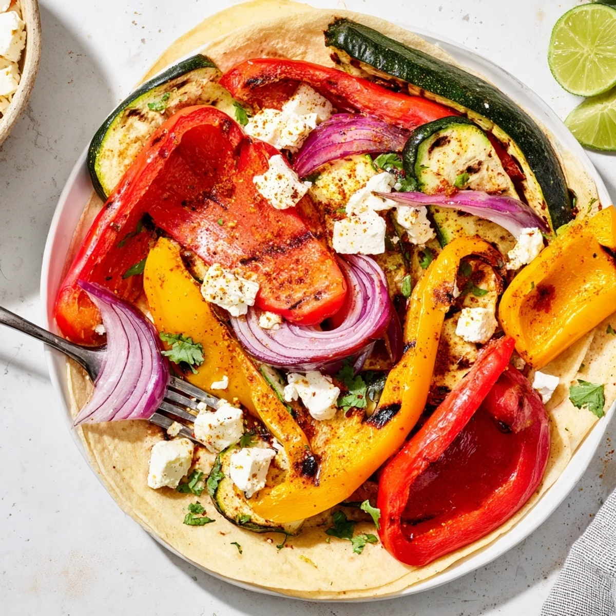 Bright Tajin Feta Sheet Pan Fajitas steaming on parchment, ready to serve