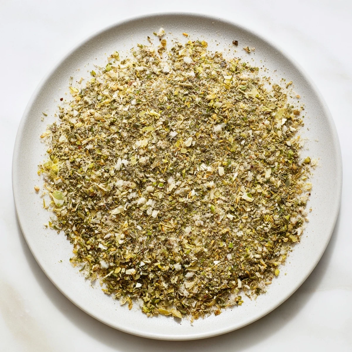 Glass jar filled with aromatic tzatziki seasoning blend beside dried cucumber and dill weed