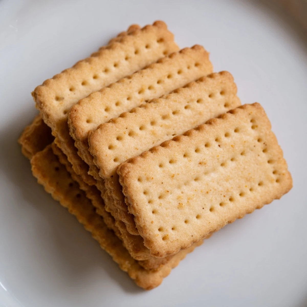 Crispy buttery Petit Beurre biscuits fresh from the oven with fork marks