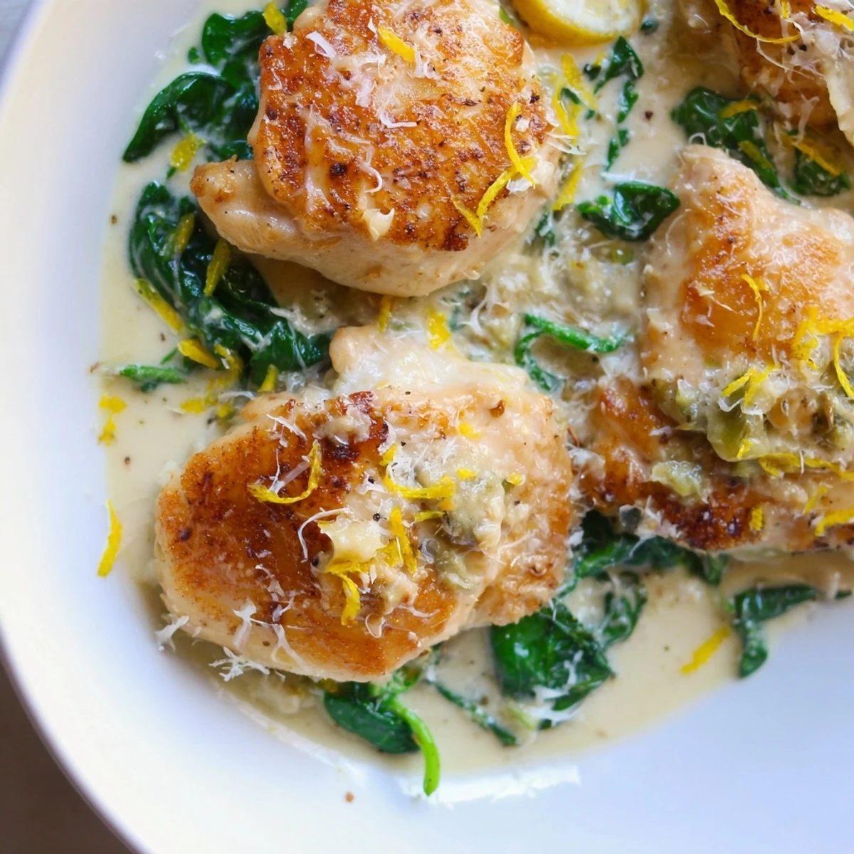 Lemon Parmesan Spinach Chicken