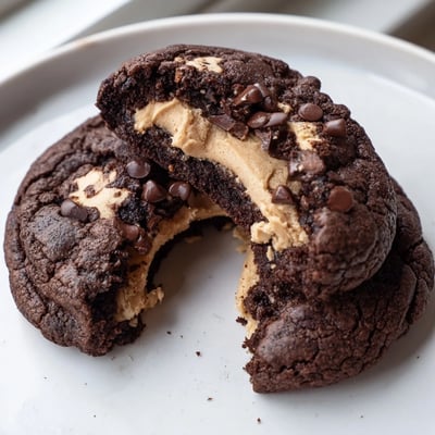 Fudgy Brownie Cookies Stuffed Cookie Dough