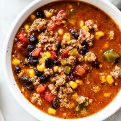 Crockpot Ground Beef Taco Soup