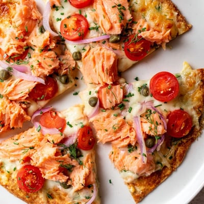 Salmon Tortilla Pizza